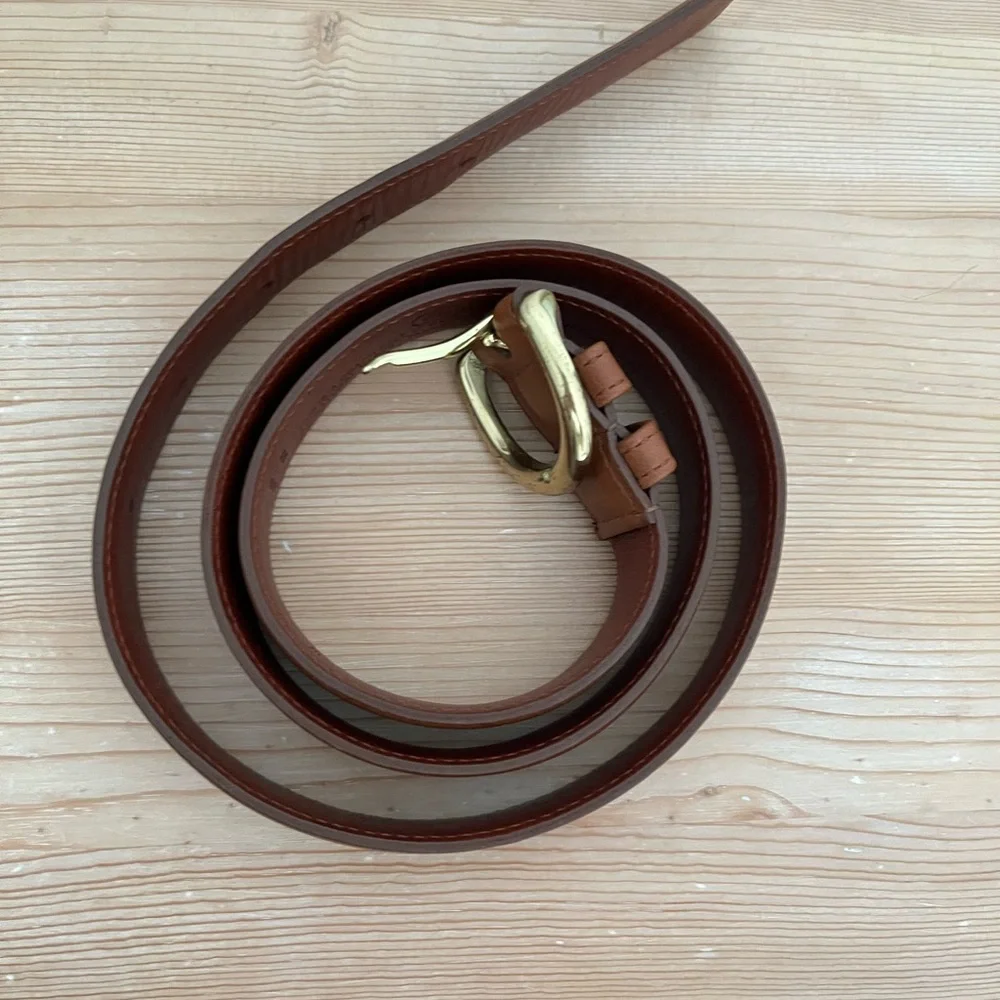 Vintage Coach Tan Leather Belt with Gold-Tone Buckle large - Picture 4 of 8